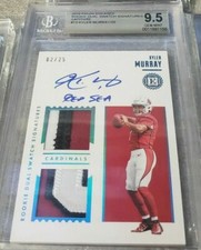 2019  Encased Kyler Murray Auto Dual Swatch Signatures Sapphire BGS 9.5/10
