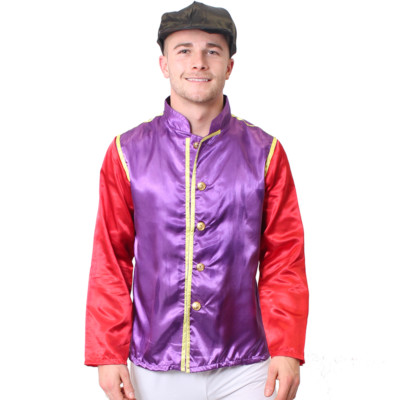 HERREN JOCKEY 2 TEILIG LILA & ROT JACKE KOSTÜM REITER RENNEN FANCY KLEID