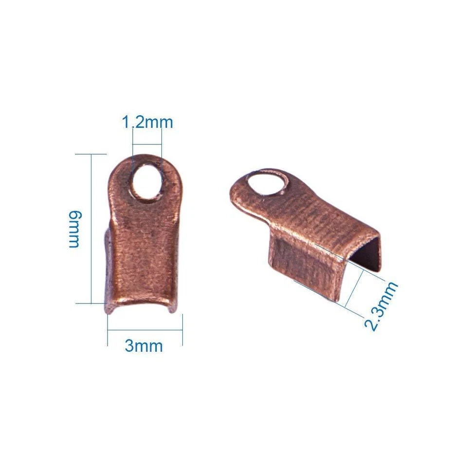 Концы шнура складные железные 420 шт/коробка для изготовления ювелирных изделий 6 цветных обжимных наконечников 6x3 мм - Изображение 3 из 4