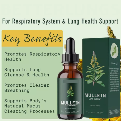 Mullein Leaf Extract Drops 60ml Lung Cleanse Respiratory Herbal Drop Health Care - Picture 8 of 9