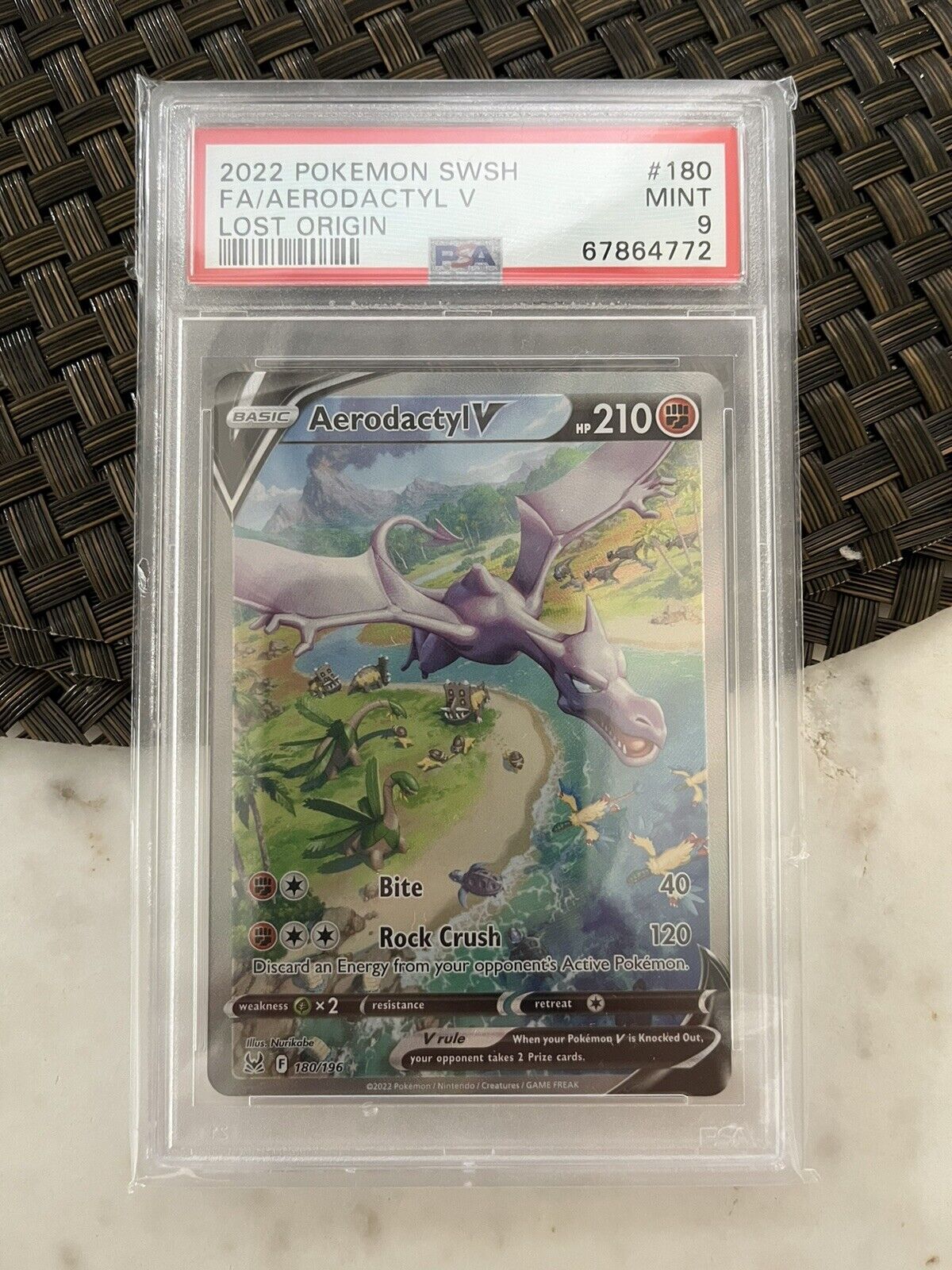 2022 Pokemon Sword & Shield Lost Origin 180 Full Art/Aerodactyl V – PSA  MINT 9 on Goldin Auctions