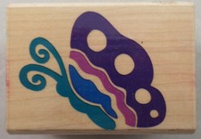 Rubber Stampede Flying Butterfly Bold Design Wooden Rubber Stamp