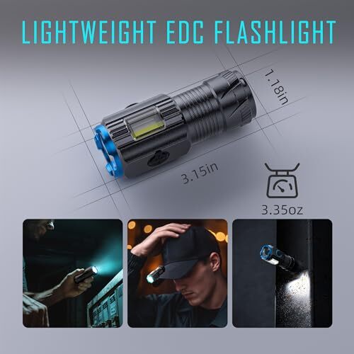 Small Flashlight, 1200 High Lumens, USB Rechargeable Compact LED ...