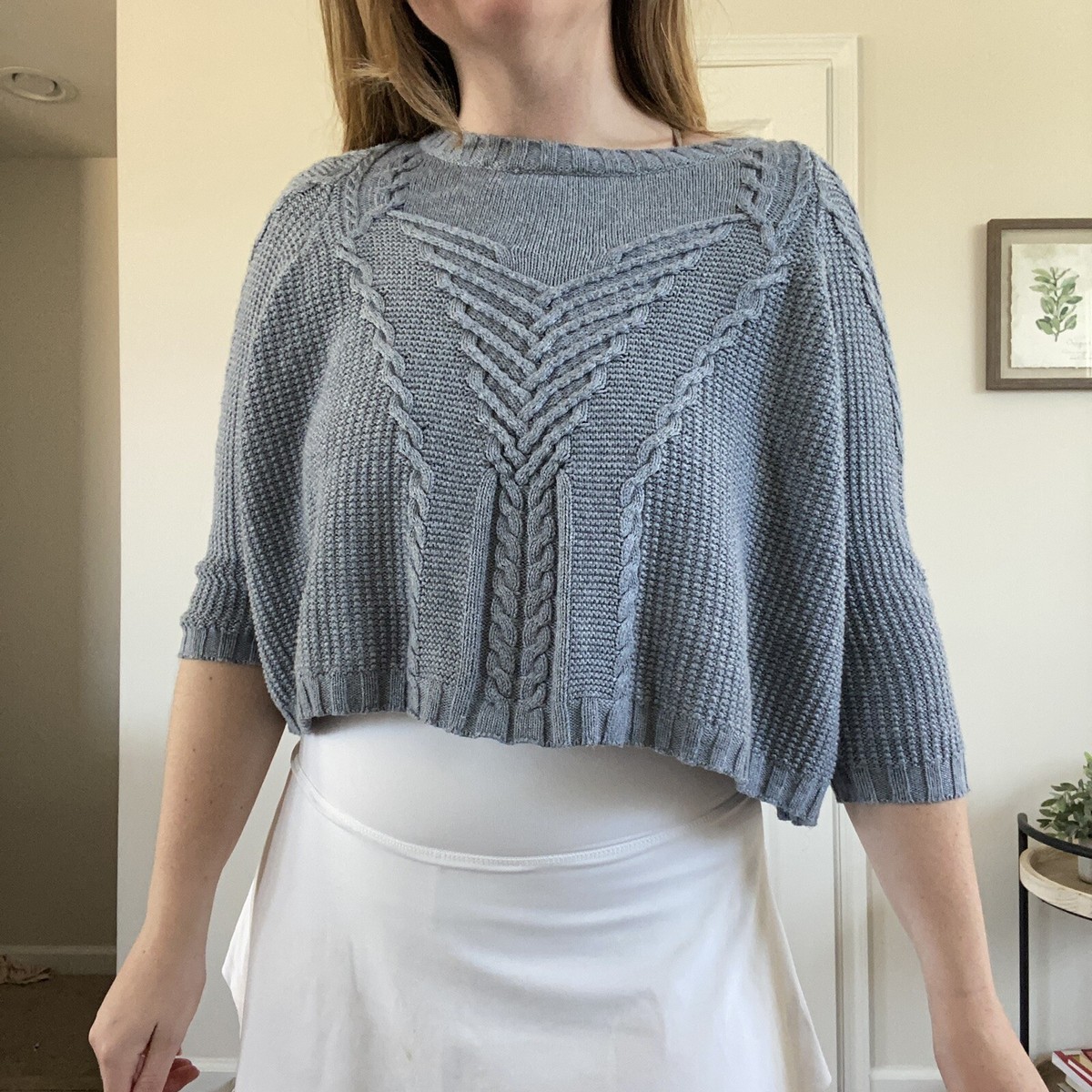 Cabi Clothing Cabi Cropped Cable Pullover CAbi Oversized Cropped