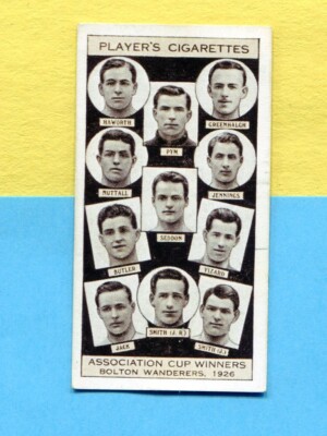 1935 JOHN PLAYER & SONS ASSOCIATION CUP WINNERS SOCCER TEAM #47 BOLTON WANDERERS