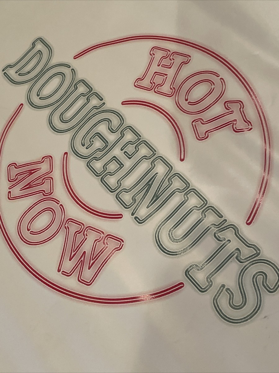 Krispy Kreme Doughnuts Hot Now Sign Banner 3ft Donut Sign 2 Sided