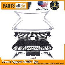For Lexus Es300h Es350 2016-2018 Front Upper Grille Wtrim Molding Fog Trims Set For Lexus Es300h Es350 2016-2018 Front Upper Grille Wtrim Molding Fog Trims Set