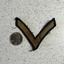 WWII Vintage Army Single Chevron Private First Class Uniform Patch No Glow