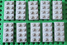 Lego 10 x Platte 2x4 alt hellgrau 3020 Basic Bauplatte Zubehör Grundplatte