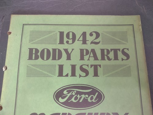 Vtg Ford and Mercury 1942 Body Parts List Passenger Cars, Commercial & Truck B9 - Picture 3 of 19
