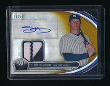 SLADE HEATHCOTT 2013 BOWMAN PLATINUM PATCH AUTOGRAPH GOLD REFRACTOR AUTO 31/50