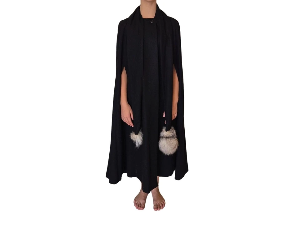 Capa de piel de lana negra vintage The Wiltern Theatre Los Angeles para mujer Foto 2 de 4