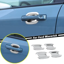 For Ford Maverick 2022-2025 ABS Chrome Exterior Door Handle Bowl Cover Trim 4PCS