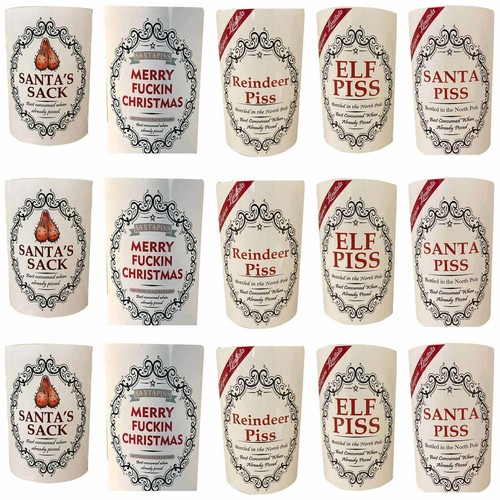 5-15X Christmas Funny Novelty Bottle Labels,Funny Joke Happily Wine Bottle Label - Picture 16 of 16