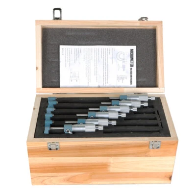 LABWORK 0.0001" Precision Outside Micrometer 6Pcs Set 0-6" Carbide Standards Set