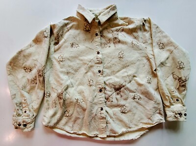 Bluff Creek Outfitters Deer Berries Long Sleeve Cotton Button Down Shirt Size XL