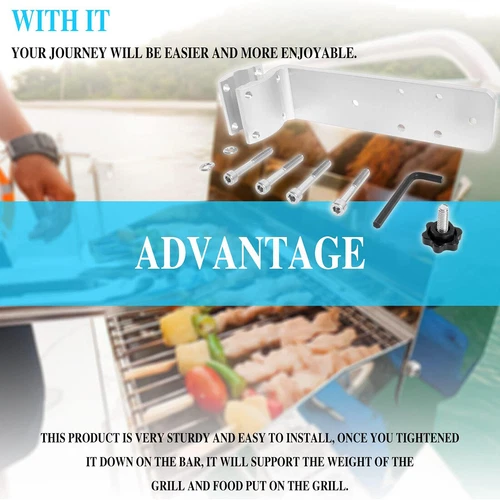 for Kuuma 58182 Stow N' Go Grill Rail Mount 7/8" to 1-1/4" Marine BBQ Boat RV - Picture 6 of 10