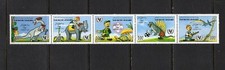 S4423 Libye 1995 Tortue, Scout, Dinosaure Strip Pliée Une Fois MNH