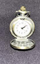 VINTAGE OWL POCKET WATCH FULL HUNTER CLOSURE BRONZE TONE SMALL