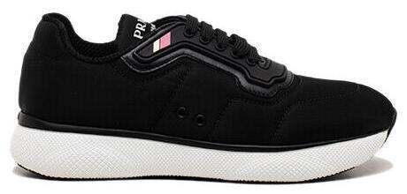 1/31 までPRADA Prada Leather Sneakers 36.5 Ladies' Black 1E949L Logo quilting