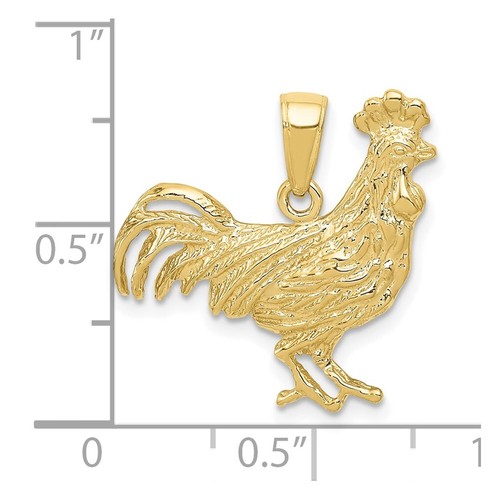10k Yellow Gold Rooster Pendant 1.67g, L-21mm, 23mm Gift for Mother - Picture 3 of 4