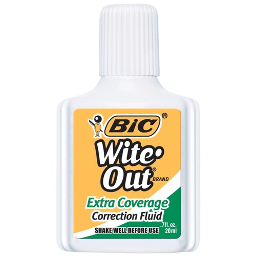 BIC Wite-Out Extra Coverage Correction Fluid 20 mL Bottles White Pack Of 2 - Picture 2 of 6
