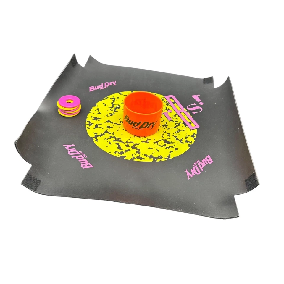 Juego de lavadora vintage 1990 Bud Dry Barware césped fiesta juego neón viaje lanzamiento Foto 3 de 4