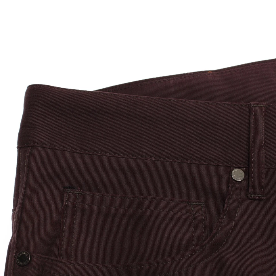 Pantalones Luciano Barbera NUEVOS CON ETIQUETAS 5 bolsillos corte jean talla 54 38 algodón púrpura liso EE. UU. Foto 4 de 4