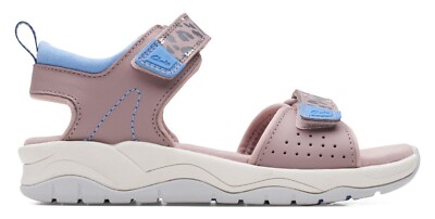 Brandneu in Originalverpackung Clarks Mädchen CLOWDER DRUCK K rosa/grau Ledersandalen