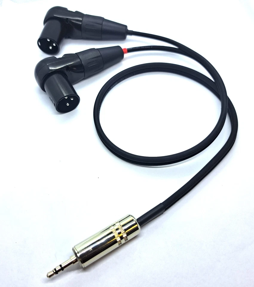 KABELBETRIEB Mini jack de 3,5 mm en 2 x XLR ángulo de macho en vers. Longitudes