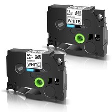 2  Compatible Brother P-Touch TZ-231 TZe-231 12mm Label Tape Black/White PT-D210