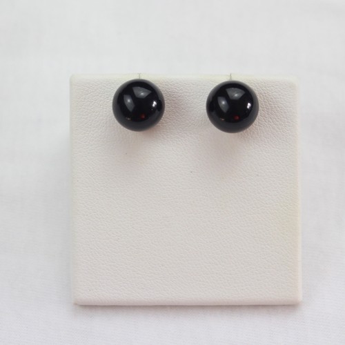 10mm Ónice Negro Tuerca Pendientes Redondo Bola Esfera 10MM Tachuelas Pendiente - Imagen 2 de 2