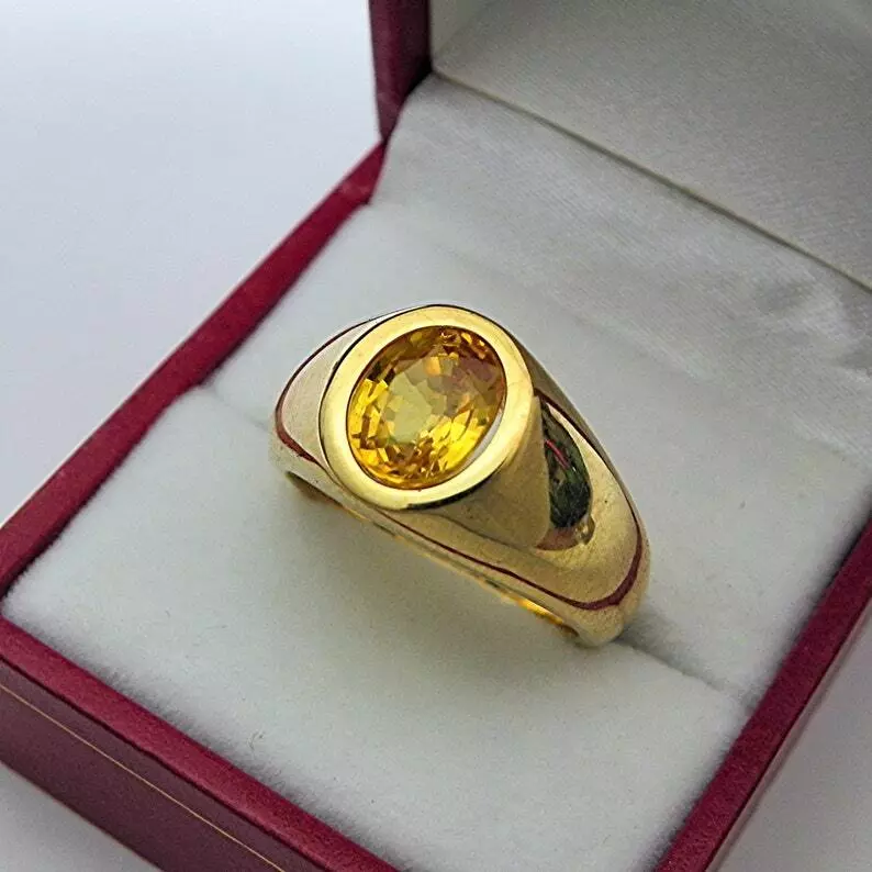 Yellow sapphire ring clearance design for man