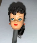 1960s Vintage Mattel Barbie Doll ~ " Head Only" ~ Brunette Ponytail ~ NEEDS TLC-