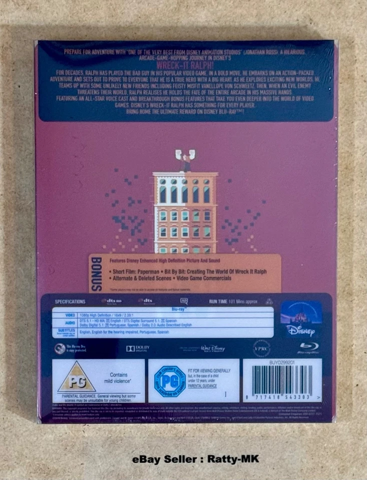 DISNEY'S WRECK IT RALPH - UK EXCLUSIVE MONDO ARTWORK BLU RAY STEELBOOK - NEW - Image 2 of 4