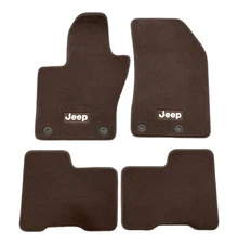 New Factory OEM 2015-2018 Jeep Renegade Front + Back Carpeted Floor Mats Brown