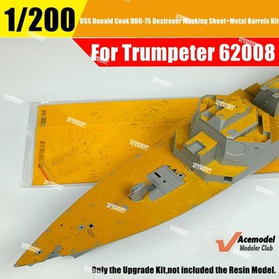 1/200 USS Donald Cook DDG-75 Masking Sheet+Metal Barrel Kit for Trumpeter 62008