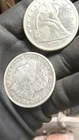 1873 Seated Liberty Dollar & 1921 Morgan Dollar Silver $1 US Coin Lot