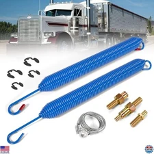 2pcs Hood Springs, Cable & Stud Bolts w/Retaining Rings for Peterbilt Trucks