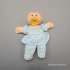VTG Cabbage Patch Kids Coleco Baby Girl Doll 10.5" Blue knit Outfit Bald Head