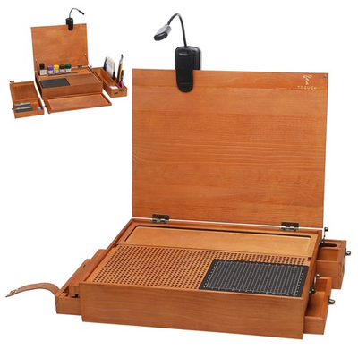 #ad Model Building Station Portable Model Building Miniature Workbench with Light $72.99