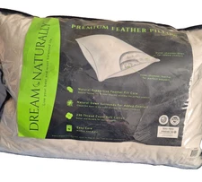 75% Premium White Down Soft Density Queen Pillow New in zippered plastic bag