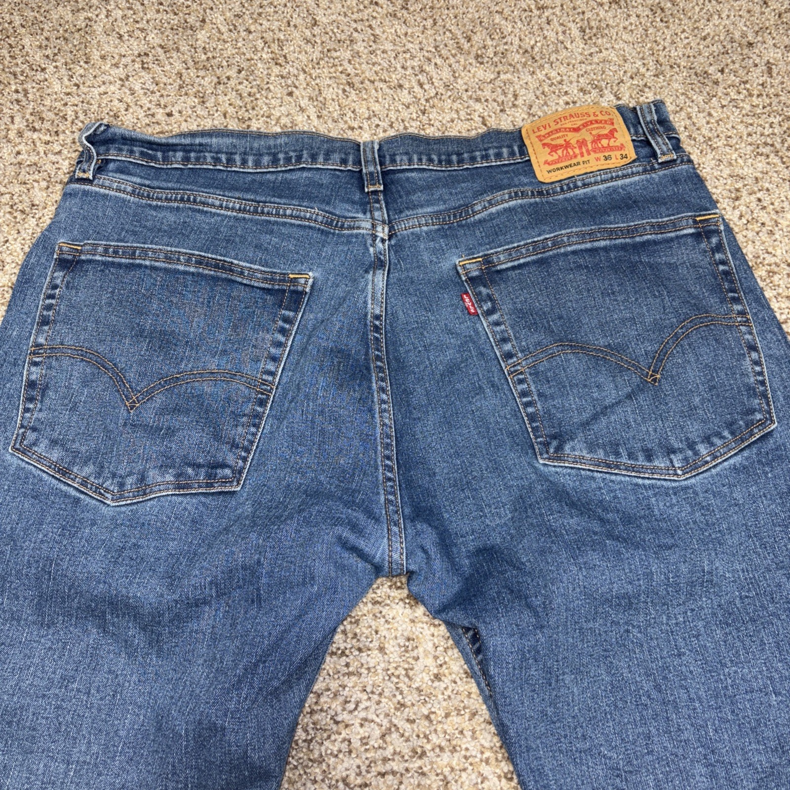 Levi Workwear Fit Denim Jeans Mens 36x34 Fits 37 X 31.5 - View 13