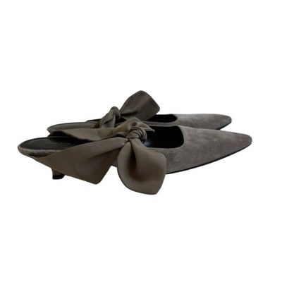 The Row Green Suede Bow Coco Mule, Size 37