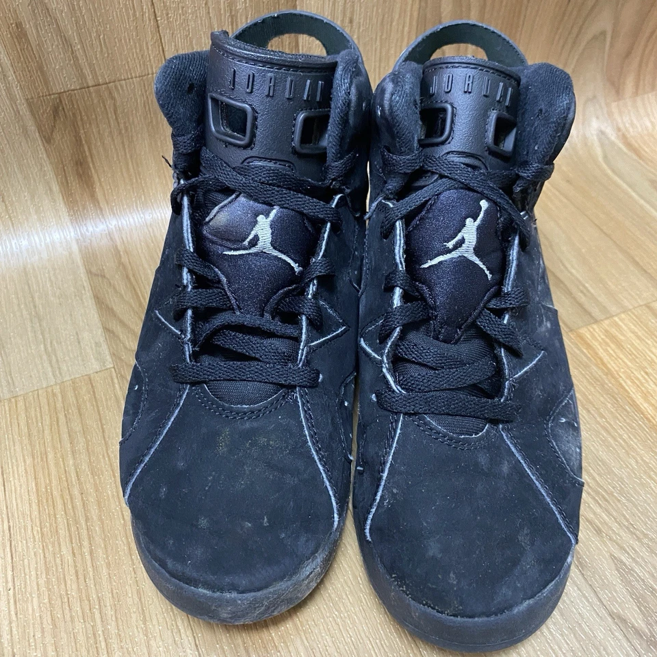 Nike Air Jordan Zapatos Tenis 6 Retro TD Cromo Negro Gamuza DX6179-001 Talla 3Y Foto 2 de 4