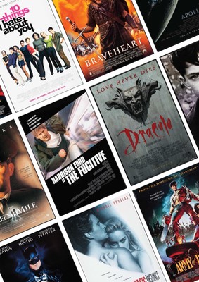 90er Filmplakate A-F rahmenfertig - (A5-A0) - Fotopapier glänzend oder satiniert