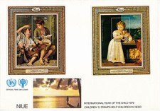 Niue znaczek pocztowy year of the child 1979 Rok dziecka FDC Murillo, Tycjan