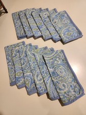 Juego de 12 servilletas Cornell Oceana azul cachemira 100 % algodón 19 x 20 de abril
