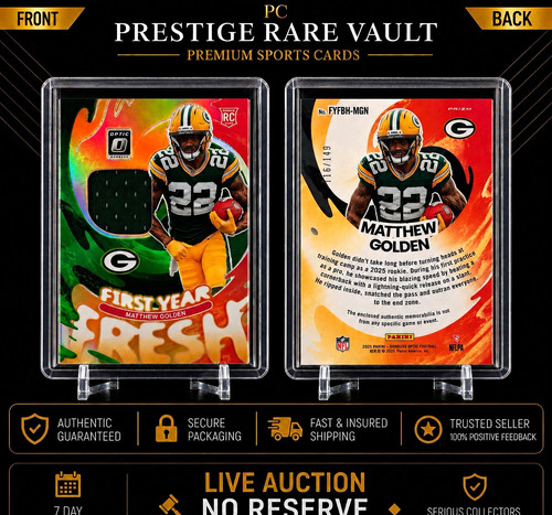 Panini 2025 Donruss Optic First Year Fresh Matthew Golden RC Mem /149 Packers