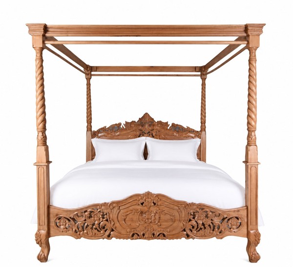 Himmelbett Palazzo D'oro Mahagoni Schlossbett 180X200 Massivholz-image